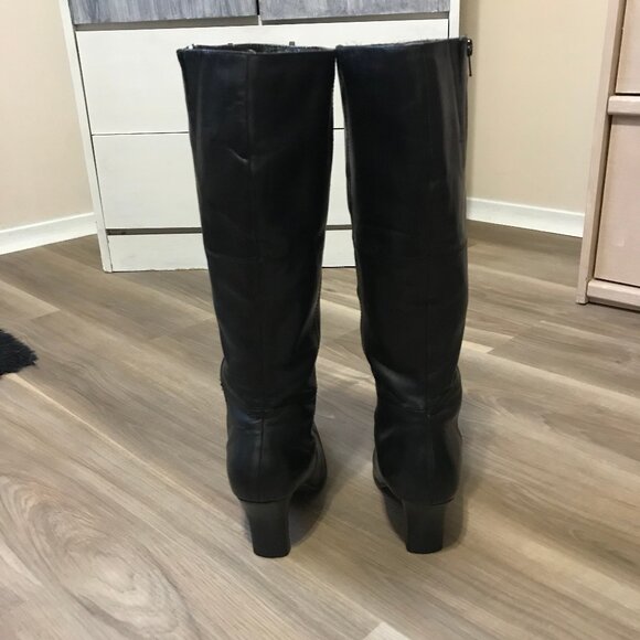 Roberto Vianni Ladies Black Leather Boots Size 41 - Picture 3 of 7